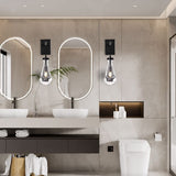 Raindrop Wall Sconces, Black Wall Sconces Modern Bathroom Lights, Sconces Wal...