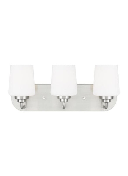 Sea Gull Lighting-Windom-3 Light Bath Vanity-Brushed Nickel Finish-Incandesce...