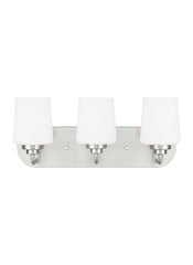 Sea Gull Lighting-Windom-3 Light Bath Vanity-Brushed Nickel Finish-Incandesce...