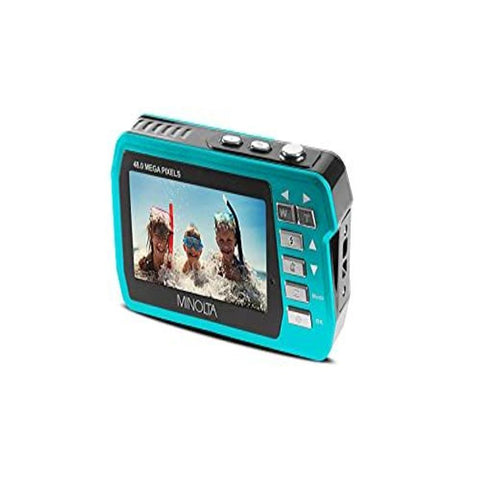 Minolta 48 MP Dual Screen Waterproof Digital Camera MN40WP compact, Blue