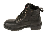 Milwaukee Leather MBL9320 Women's Premium Black Leather Lace-Up Motorycle Rid...