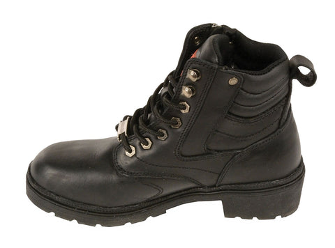 Milwaukee Leather MBL9320 Women's Premium Black Leather Lace-Up Motorycle Rid...