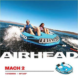 Airhead Mach 2, 1-2 Rider Towable Tube for Boating One Size, Blue