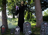 Haunted Hill Farm Life-Size Reaper Halloween Animatronic, Indoor or Outdoor H...