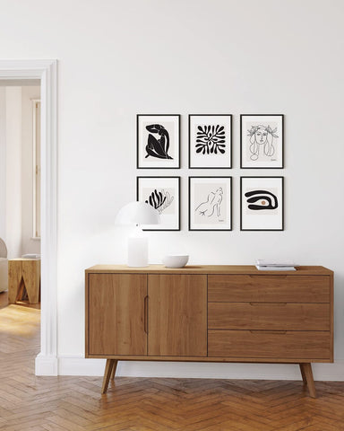 HAUS AND HUES - Set of 6 Matisse Art Prints and Picasso Posters, Black Framed...