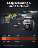 Kingslim Dash Cam Front, 4K Dash Camera for Cars with Free 64GB SD Card, WiFi...