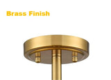 Modern LED Brass Gold Ceiling Light Fixture Dimmable 3000K-5500K Semi-Flush M...