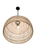 KOUBOO 1050100 Open Weave Cane Rib Dome Hanging Ceiling Lamp, One Size, Wheat