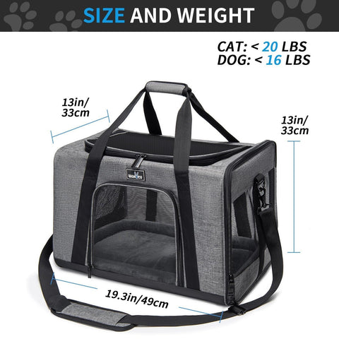 Pet Carrier for Medium Large Cats and Dogs, Dog Carrier Travel Bag with Adequ...