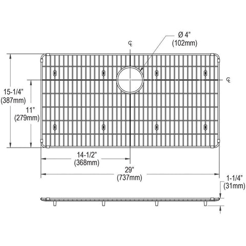 Elkay Crosstown CTXBG2915 Stainless Steel Bottom Grid