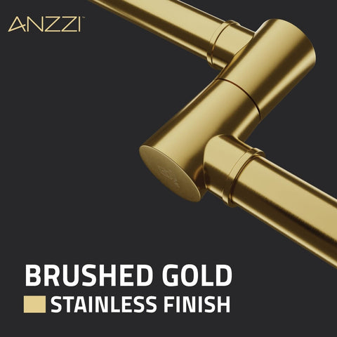 Anzzi Wall Mount Pot Filler Faucet, Double Joint Swing Arms, Single Hole, Sol...