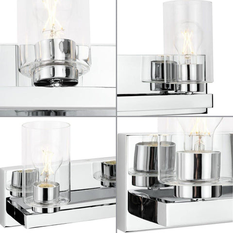 Goodwin Collection 21 in. 3-Light Polished Chrome Modern Vanity Light with Cl...