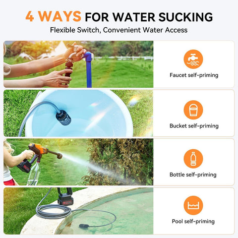 Cordless Pressure Washer, 1080 PSI 2.5 GPM Brushless Portable Pressure Washer...