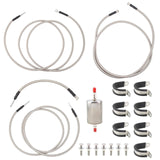 AUTOKAY QFF0012SS Fuel line Quick Fix Braided Lines Ext. Cab Fits for Chevrol...