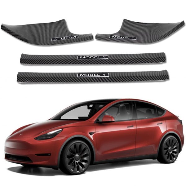 Door Sill Protector for Tesla Model Y, 4 Pieces Door Entry Protectors Strips ...