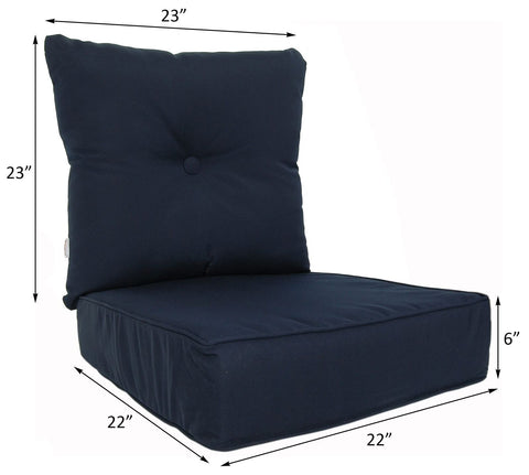 Patio Cushion Outdoor/Indoor Sunbrella, Seat 22.5 x 22.5 x 5.75 inch + Back 2...