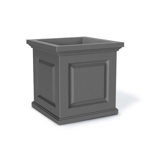 Mayne Nantucket 16in Square Planter - Graphite Grey - 16in x 16in x 16in - Po...