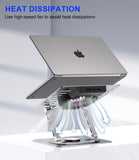 Laptop Stand,with 360&#176;Rotating Base,External Cooling Fan,Adjustable RGB Lig