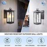 Large Outdoor Wall Lantern, Water Glass Exterior Wall Sconce Light Fixture, M...