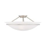 Livex Lighting 4825-91 Newburgh 3-Light Ceiling Mount, Brushed Nickel