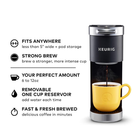 Keurig K-Mini Plus Single Serve K-Cup Pod Coffee Maker, Black Matte Black