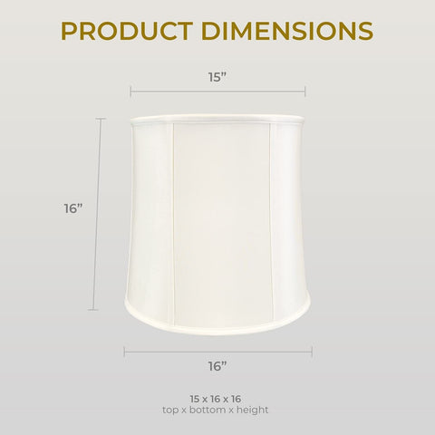 Royal Designs, Inc. BS-719-16WH Basic Drum Lamp Shade, 15" x 16" x 16", White