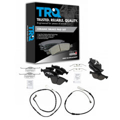 TRQ Front & Rear Brake Pads Brake Pad Wear Sensor Ceramic Compatible with 200...