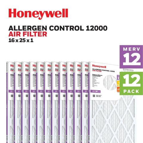 Honeywell 16x25x1 MERV 12 Electrostatic Pleated HVAC AC Furnace Air Filter (1...