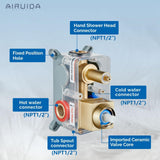 Airuida Wall Mount Tub Faucet with Waterfall Tub Spout Wall Mounted Bathtub F...