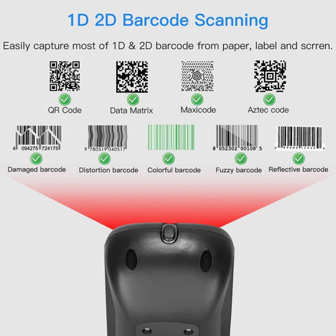 Eyoyo 2D Hands-Free Barcode Scanner, Omnidirectional USB Wired Desktop Barcod...