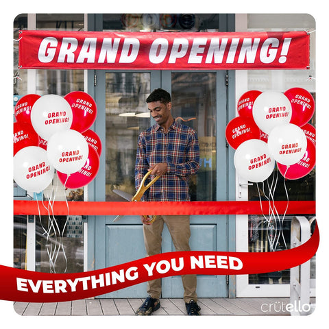 Crutello Deluxe Giant Ribbon Cutting Ceremony Kit 20" Giant Scissor Set, Shar...