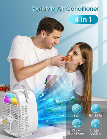 AI Portable Air Conditioners Fan,Evaporative Mini Misting Air Conditioner,Por...