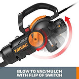 WORX 12 Amp TRIVAC 3-in-1 Electric Leaf Blower/Mulcher/Yard Black and Orange