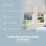 Everyday Celebration Roman Shades for Windows, 100% Blackout Shades, Cordless...