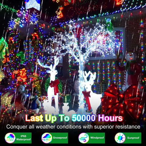 1500 LED 502ft Outdoor Christmas Lights Super Long String Lights 8 Modes Time...