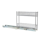 Household Essentials Narrow Sliding Cabinet Organizer, Two Tier 5", Chrome