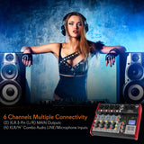 PYLE, Sound 6 Channel Bluetooth Compatible Professional Portable Digital Red