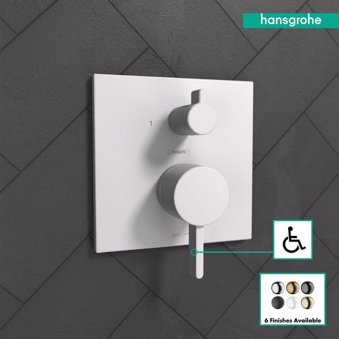 hansgrohe 15862701 Ecostat Square with Diverter Matte White GPM Pressure Bala...