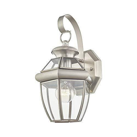 Livex Lighting 2051-91 Monterey 1 Light Outdoor 1 Pack, Brushed Nickel