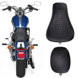 Black Crocodile Motorcycle Front Driver Solo Seat+Rear Passenger Pillion Pad ...
