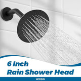 Black Shower Faucet Set with Tub Spout, WRISIN Head Matte