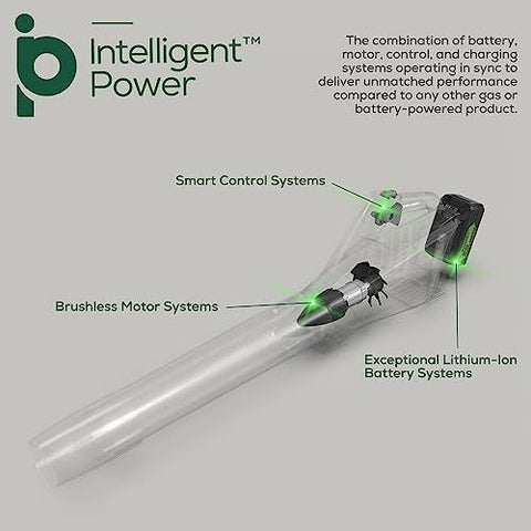 Greenworks 24V (110 MPH / 450 CFM / 125+ Brushless Blower (4.0Ah), Green