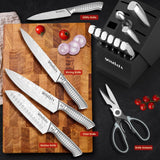 MOSFiATA Kitchen Knife Set, 17 Pcs Japanese Stainless Steel Knife Sets for Ki...