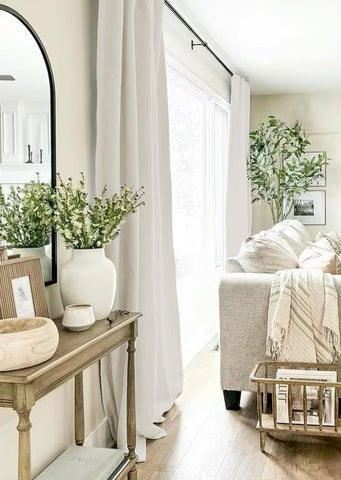 100% Blackout Shield Faux Linen Blackout Curtains for Bedroom 108 Inches Long...