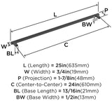 Amerock BP54072BBR | Black Bronze Appliance Pull | 24 inch (610mm) Center-to-...