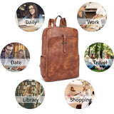 BROMEN Leather Laptop Backpack for Women 15.6 inch Computer Business Travel P...