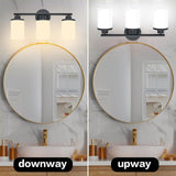 Matte Black Bathroom Light Fixtures,3-Light Black Vanity Lights,Black Bathroo...