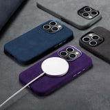 Alcantara case Compatible with iPhone 15 Pro,Handmade Fully-Wrapped Synthetic...