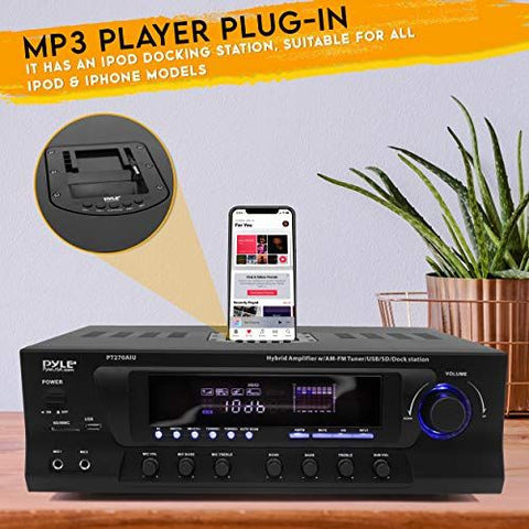 Pyle 300W Digital Stereo Receiver System - AM/FM Qtz. One Size, Black