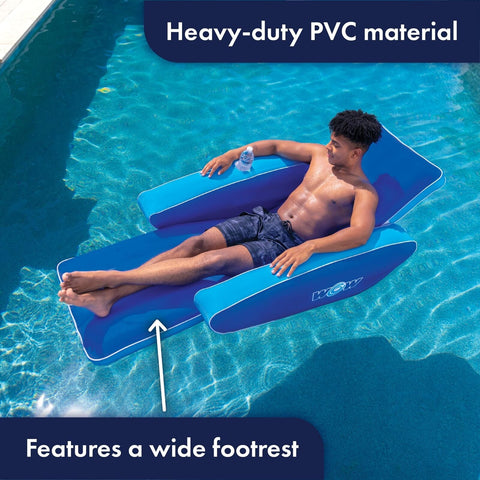 WOW Sports - Inflatable Pool Party Lounge - Single Salon Lounge Chair - Summe...